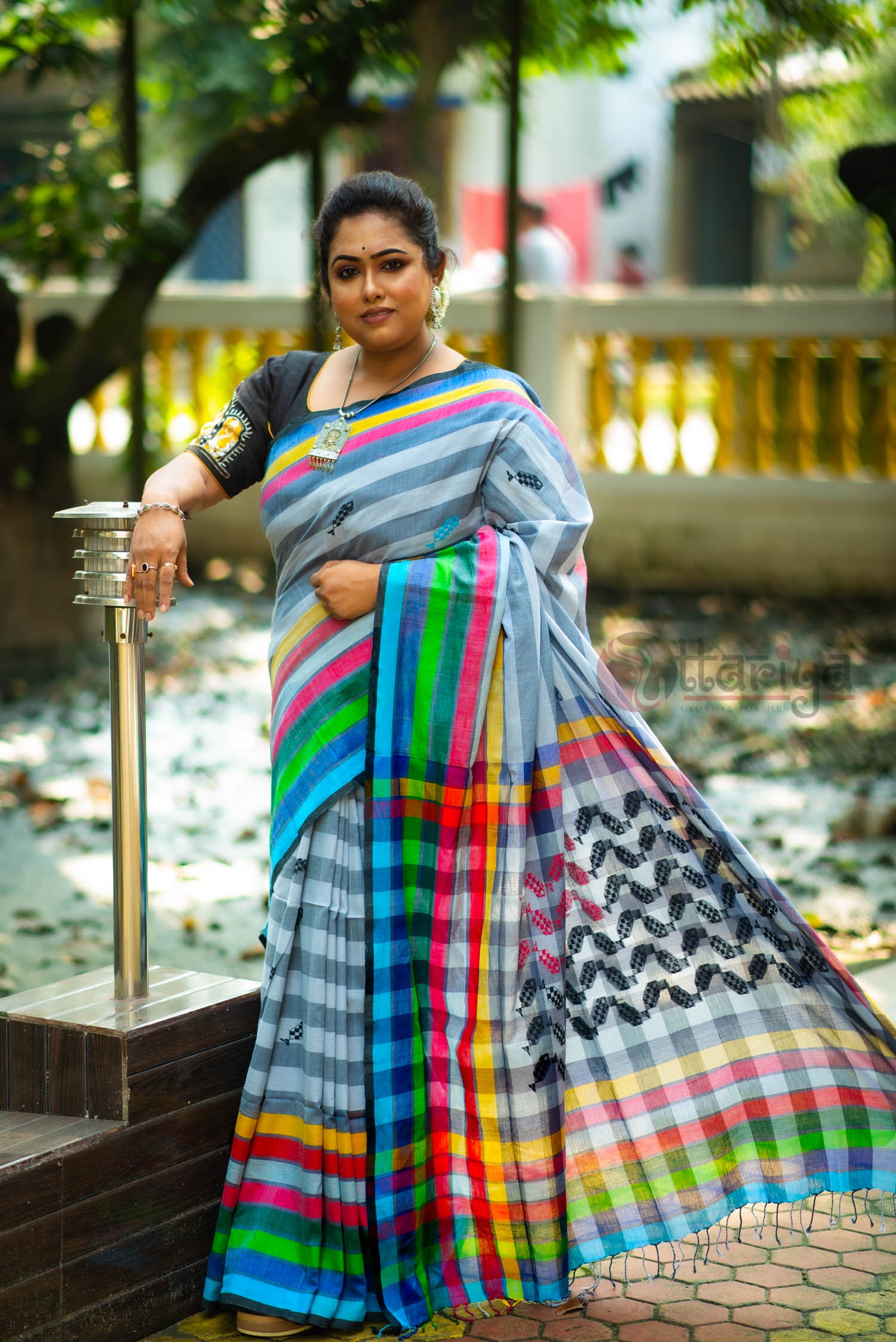 Handloom Cotton Vujoudi Handloom Saree - Uttariya