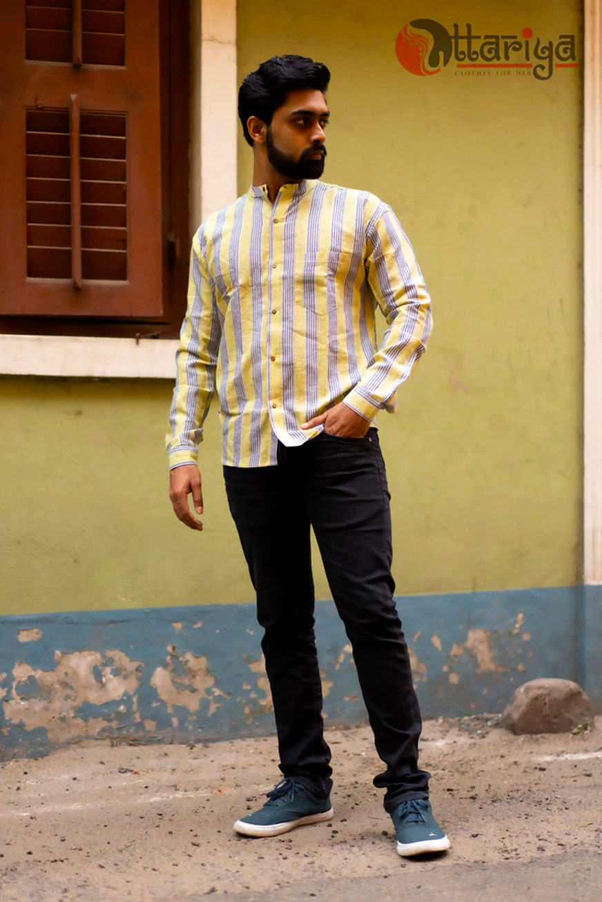 Cotton Handloom slimfit shirt - Uttariya